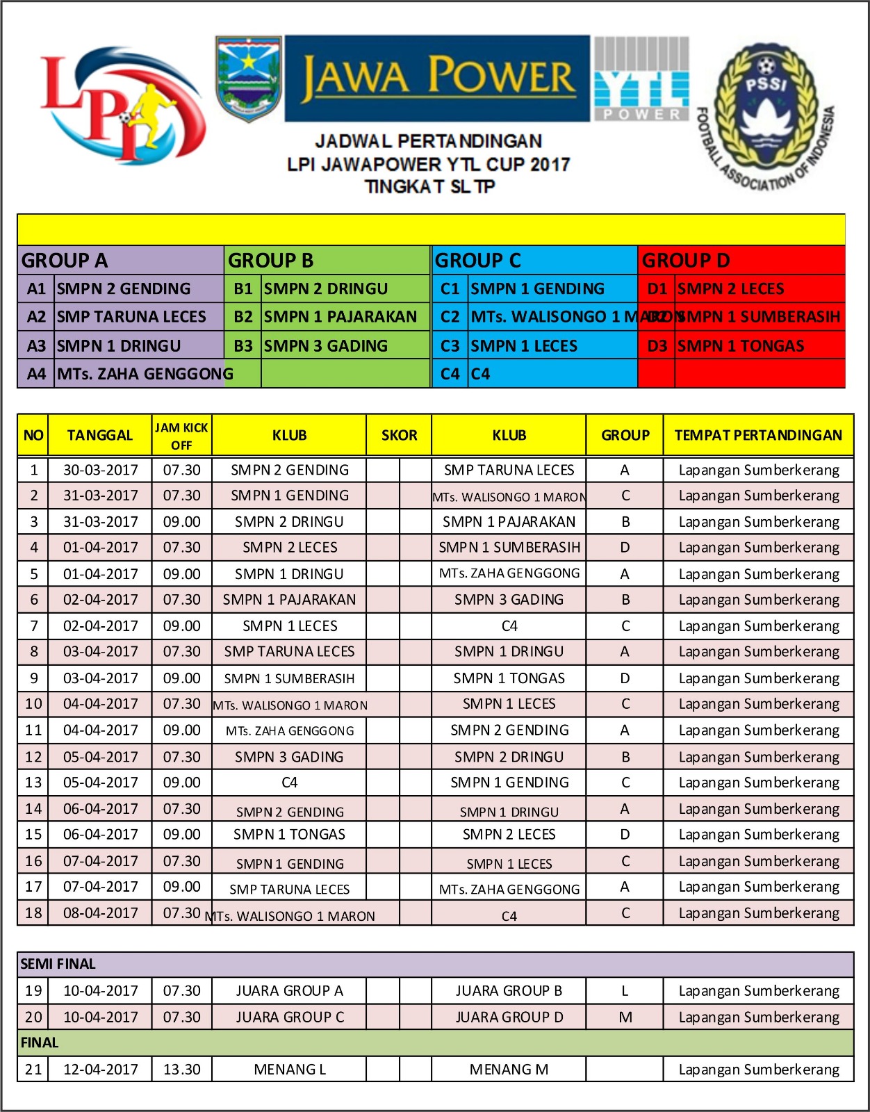Liga Pelajar JawaPower YTL CUP 2017